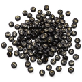 Flat round 4x7mm black acrylic beads with golden letter L for DIY jewelry making - 4x7mm (Aperture Approx 1mm) Black With Gold Letters 50 Pieces/Pack / Letter L