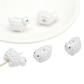 Perline di pecora in acrilico bianco cangiante per la creazione di gioielli fai da te - Forma di Pecora / 1 Pezzo/Confezione (29x17mm) / Bianco cangiante
