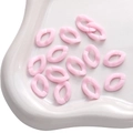 Eslabones de cadena abiertos en acrílico rosa pastel para crear joyas de bricolaje - Hebilla Ovalada Sólida / 50 Piezas / Rosa