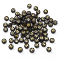 4x7mm black acrylic flat round bead with golden letter M for DIY jewelry making - 4x7mm (Aperture Approx 1mm) Black With Gold Letters 50 Pieces/Pack / Letter M