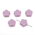 Cinque perline a fiore in acrilico lavanda con fori pre-forati per creazione gioielli fai da te - Circa 15x14mm Foro circa 3.5mm / Confezione da 10 Pezzi / Viola Unita