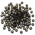 4x7mm black acrylic beads with golden letter N for DIY jewelry making and crafts - 4x7mm (Aperture Approx 1mm) Black With Gold Letters 50 Pieces/Pack / Letter N
