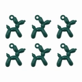 Set of 6 dark green enamel balloon dog alloy charms for DIY bracelet and necklace making - Dog 19x14mm Aperture approx. 1.5mm / Set of 4 / Dark Green