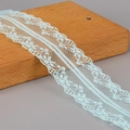 40mm light blue floral lace trim ribbon for DIY crafts and clothing accessories - Light Green