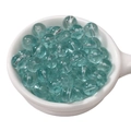Translucent light blue glass round beads with center hole for DIY jewelry making - 8mm Aqua (Hole Approx 1.5mm) - 30 Pieces/Pack