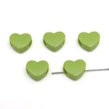 Grasgroene hartvormige acryl kralen met groot gat voor DIY-sieraden maken - 14x12mm (10 Stuks/Verpakking) / Groen (Effen)