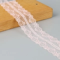 Pink polyester lace ribbon trim with hollow floral pattern for DIY hair accessories - Dusty Pink