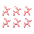 Set of six pink balloon dog alloy charms for DIY jewelry making and handmade necklaces - Dog 19x14mm Aperture approx. 1.5mm / Set of 4 / Pink