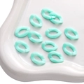Eslabones abiertos de acrílico verde menta para crear collares y pulseras de DIY - Hebilla Ovalada Sólida / 50 Piezas / Verde azulado