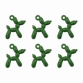 Set of 6 bright green glossy balloon dog charms for DIY necklace and bracelet jewelry making - Dog 19x14mm Aperture approx. 1.5mm / Set of 4 / Green