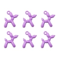 Set of 6 lavender purple balloon dog charms for DIY jewelry making and handmade necklaces - Dog 19x14mm Aperture approx. 1.5mm / Set of 4 / Purple