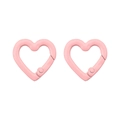 Paire de fermoirs mousquetons en alliage rose clair en forme de cœur pour bijoux DIY - Rose (2 Pièces/Paquet) / 21x22mm