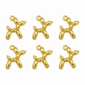 Set of 6 polished gold balloon dog alloy charms for DIY jewelry making and necklaces - Dog 19x14mm Aperture approx. 1.5mm / Set of 4 / Gold