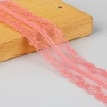 Peach pink floral lace trim ribbon for DIY earrings and hair accessory decorations - Rose Pink