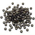 4x7mm black acrylic beads with golden letter U for DIY bracelet and necklace making - 4x7mm (Aperture Approx 1mm) Black With Gold Letters 50 Pieces/Pack / Letter U