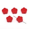 Perles de fleurs rouges à cinq pétales en acrylique pour la création de bijoux - Rouge Uni