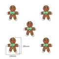 Christmas gingerbread man beads with green bow for DIY jewelry making 24x28mm - Style 02 Gingerbread Man / 28x24mm (1 Piece)