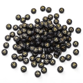 4x7mm black acrylic flat round bead with gold letter V for DIY jewelry making and crafts - 4x7mm (Aperture Approx 1mm) Black With Gold Letters 50 Pieces/Pack / Letter V