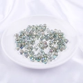 Perles en verre facetté avec revêtement AB arc-en-ciel pour bijoux et colliers - 9x8mm (Trou 1mm, 10 Pièces/Paquet) / Vert Métallique