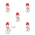 Miniature Christmas snowman beads in red and white colors, size 25mm by 11mm for DIY jewelry - Style 03 Red Hat Snowman / 25x11mm (1 Piece)