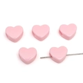Roze hartvormige acryl kralen met grote gaten voor DIY-sieraden en armbanden maken - Roze (Effen)