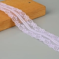Lavender purple polyester lace ribbon with intricate floral patterns for DIY hair accessories - Purple