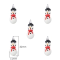 Five glass snowman charms with black hats and red scarves for DIY jewelry making - Style 04 Black Hat Snowman / 32x11mm (1 Piece)
