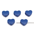 Donkerblauwe hartvormige acrylkralen met grote zijgaten voor het maken van DIY sieraden - Koningsblauw (Effen)