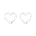 Lot de deux mousquetons en alliage blanc en forme de cœur pour la création de bijoux DIY - Blanc (2 Pièces/Paquet)