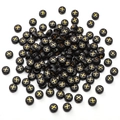 Black acrylic flat round beads with gold letter X for handmade jewelry making - 4x7mm (Aperture Approx 1mm) Black With Gold Letters 50 Pieces/Pack / Letter X