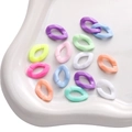 Conectores de cadena de acrílico de colores para joyería DIY en varios tonos de caramelo - Hebilla Ovalada Sólida / 50 Piezas / Colores Mezclados al Azar