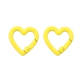 Lot de deux fermoirs en alliage jaune vif en forme de cœur pour bijoux et artisanat - Jaune (2 Pièces/Paquet)