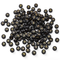 Black acrylic 4x7mm flat round letter beads with gold letter Y for DIY jewelry making - 4x7mm (Aperture Approx 1mm) Black With Gold Letters 50 Pieces/Pack / Letter Y