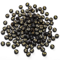 Flat round black acrylic letter Z beads with gold metallic printing for DIY jewelry making - 4x7mm (Aperture Approx 1mm) Black With Gold Letters 50 Pieces/Pack / Letter Z