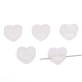 Roze hartvormige acryl kralen met grote gaten voor doe-het-zelf sieraden en armbanden - Doorschijnend Wit (Gemarmerd)