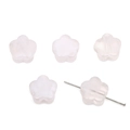 Perles fleur de prunier en acrylique rose-blanc pour création bijoux artisanaux - Jade Blanc Translucide