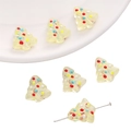 DIY colorful polka dot Christmas tree resin beads with silver pin for jewelry making - Beige Christmas Tree / 15x16mm / Hole approx 1mm (1 Piece/Pack)