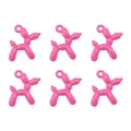 Pink balloon dog alloy charms for DIY jewelry making sets of six pieces in glossy finish - Dog 19x14mm Aperture approx. 1.5mm / Set of 4 / Rose Red