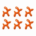 Set of six cute orange balloon dog alloy charms for DIY jewelry and necklaces - Dog 19x14mm Aperture approx. 1.5mm / Set of 4 / Orange Red