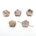 Perles fleurs en acrylique ambre marbré avec trou central pour bijoux DIY lot de 5 - Jade Gris-Marron