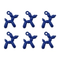 Set of 6 bright blue balloon dog pendants made of alloy for DIY jewelry making - Dog 19x14mm Aperture approx. 1.5mm / Set of 4 / Sapphire Blue