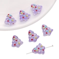 Purple translucent Christmas tree beads with colorful dots for DIY jewelry making - Purple Christmas Tree / 15x16mm / Hole approx 1mm (1 Piece/Pack)