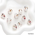 Feestelijke 14x16mm sneeuwpop en huisje kralen voor DIY kerstsieraden - Sneeuwpop (#6)