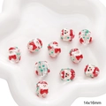 Kerstman kralen voor DIY sieraden maken met rood-witte feestelijke patronen - Kerstman (#7)
