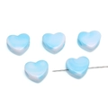 Blauwe marmeren hartvormige acrylkraal met metalen naald voor het maken van DIY-sieraden - Blauw-Wit (Gemarmerd)
