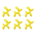 Set of 6 glossy yellow balloon dog alloy charms for DIY jewelry making and crafts - Dog 19x14mm Aperture approx. 1.5mm / Set of 4 / Yellow