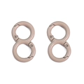Matte light khaki figure-8 metal spring buckle for DIY bag charms and accessories - 18x32mm / Milk Coffee