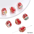 Kerst thema kralen 14x16mm in rood en wit voor het maken van DIY armbanden - Kerstmuts (#8)