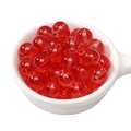 Polished transparent red glass beads in a ceramic bowl for DIY jewelry making projects - 10mm Bright Red (Hole Approx 1.5mm) - 20 Pieces/Pack