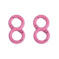 Pink matte alloy figure-8 carabiner hook for DIY bags and keychains accessories - 18x32mm / Deep Pink